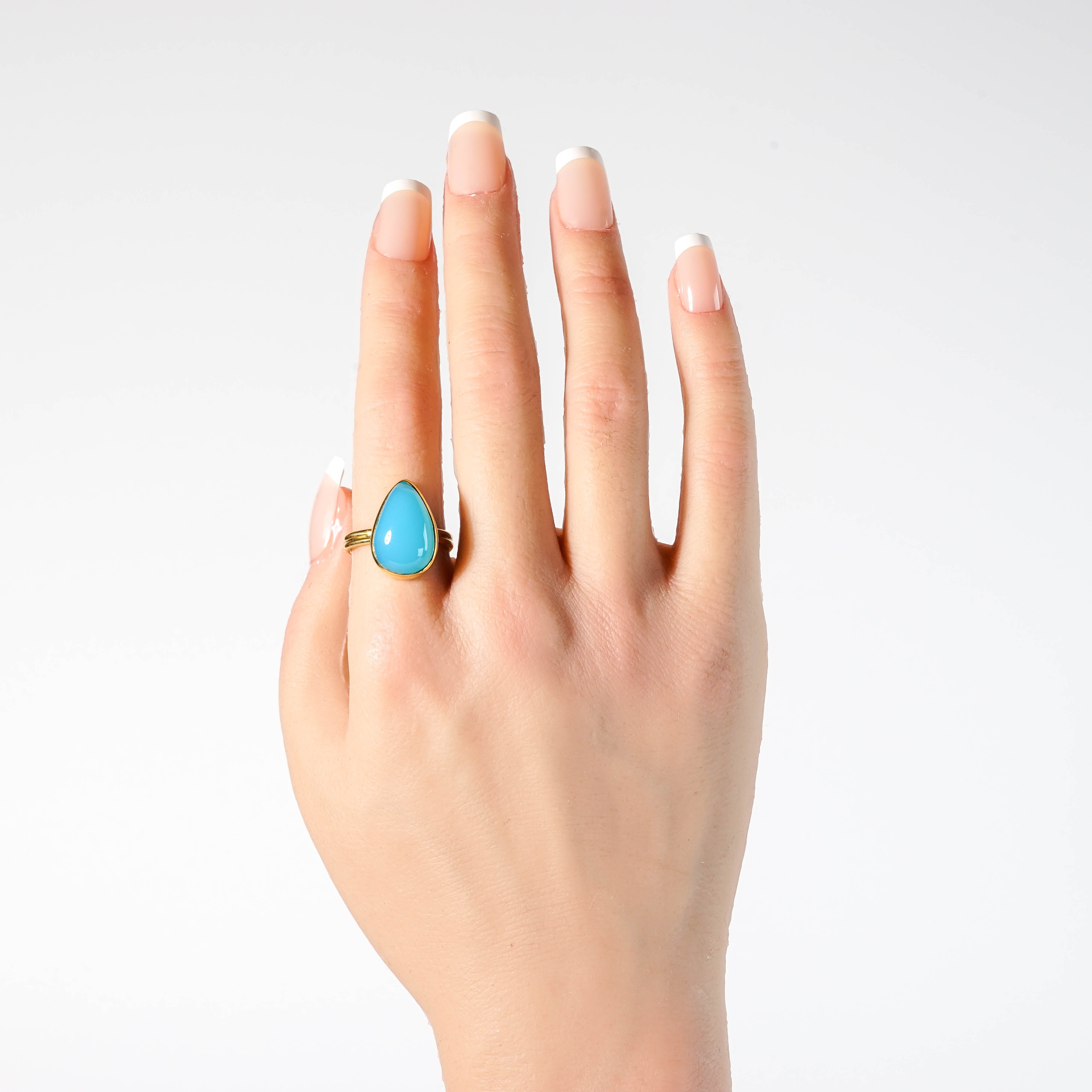 free size】シーブルーカルセドニー リング（No.52) | YUEN jewelry