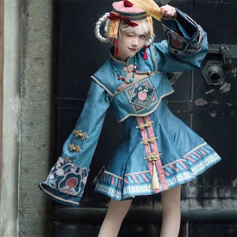2点）ハロウィン キョンシー ゾンビ コスプレ Lolita 衣装 学園祭 文化祭 cosplay ワンピース66654209 miyabi5
