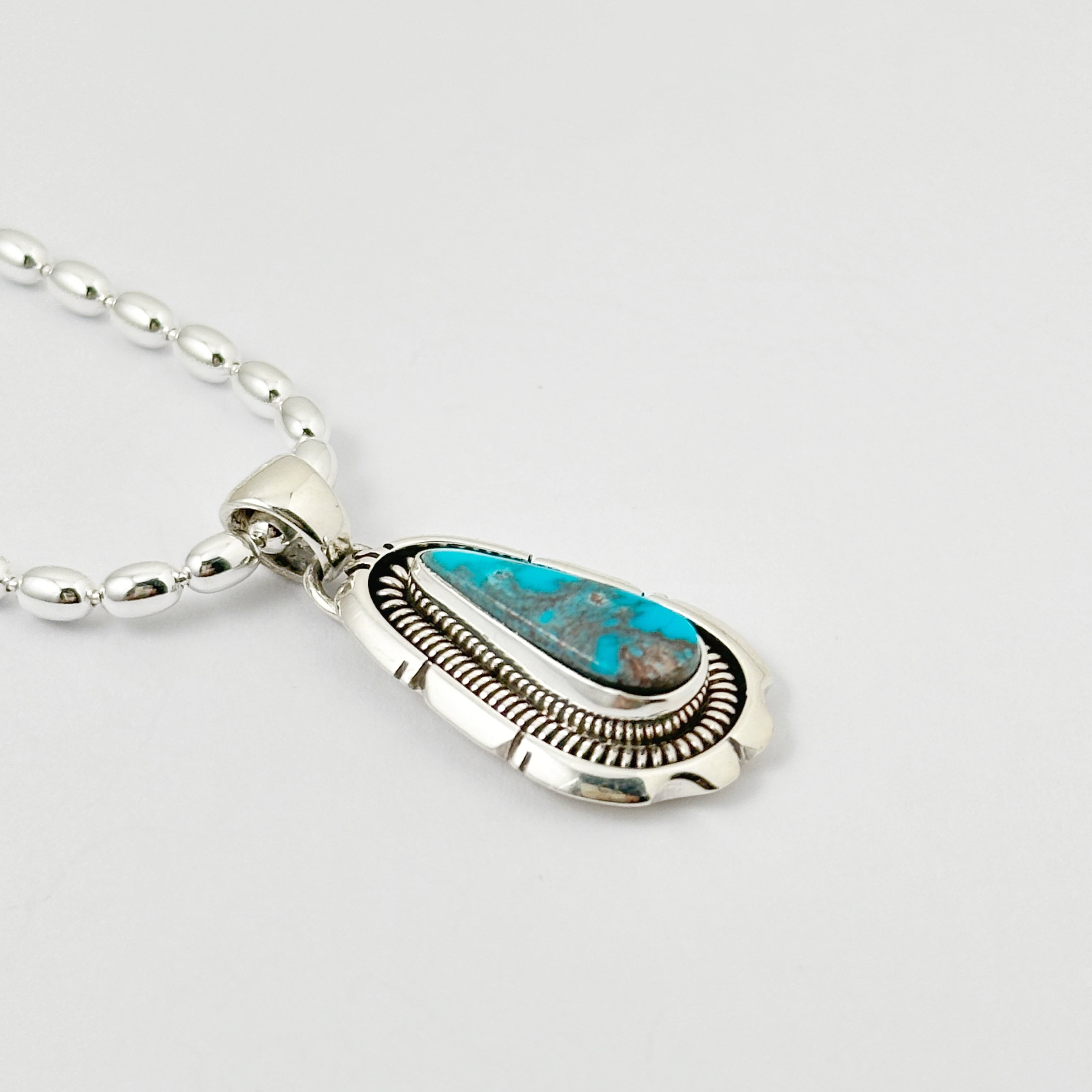 Indian Jewelry 》【一点物】ビスビー ターコイズ ペンダント