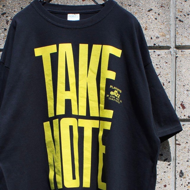 【XLサイズ】NBA UTAH JAZZ ユタ ジャズ "TAKE NOTE" 古着 Tシャツ