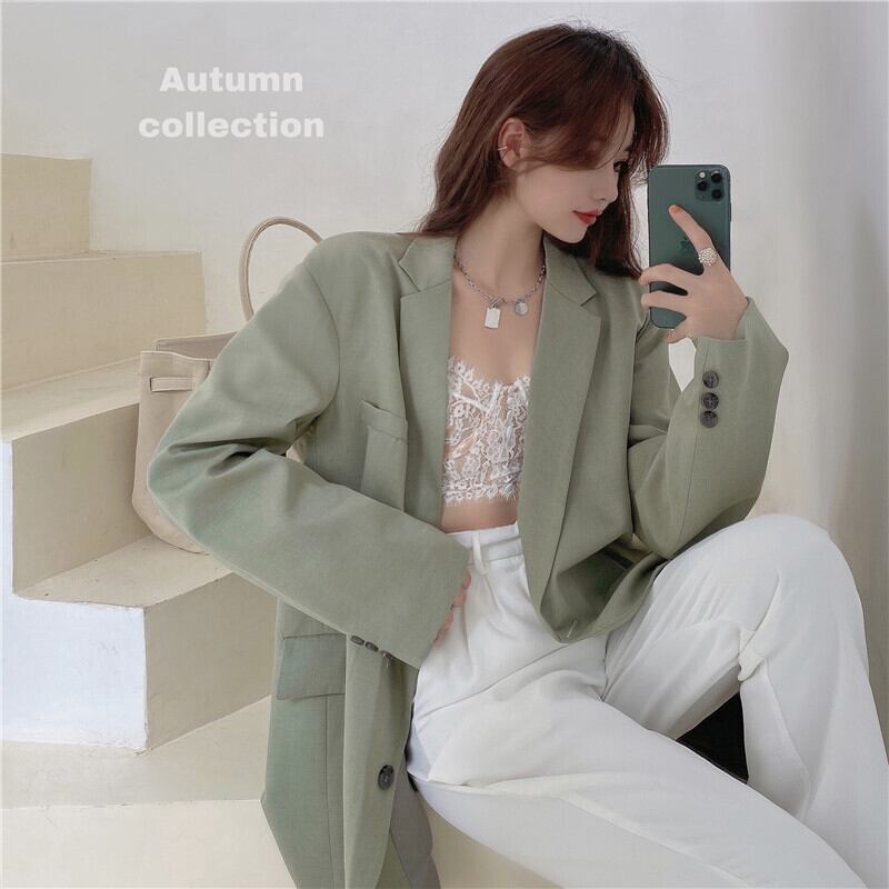 オータムスタイルレッドルーズジャケット 秋物 ドラファッションホール88290033930