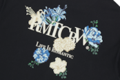 BACK POINT BLUE FLOWER TEE SHIRT_BLACK