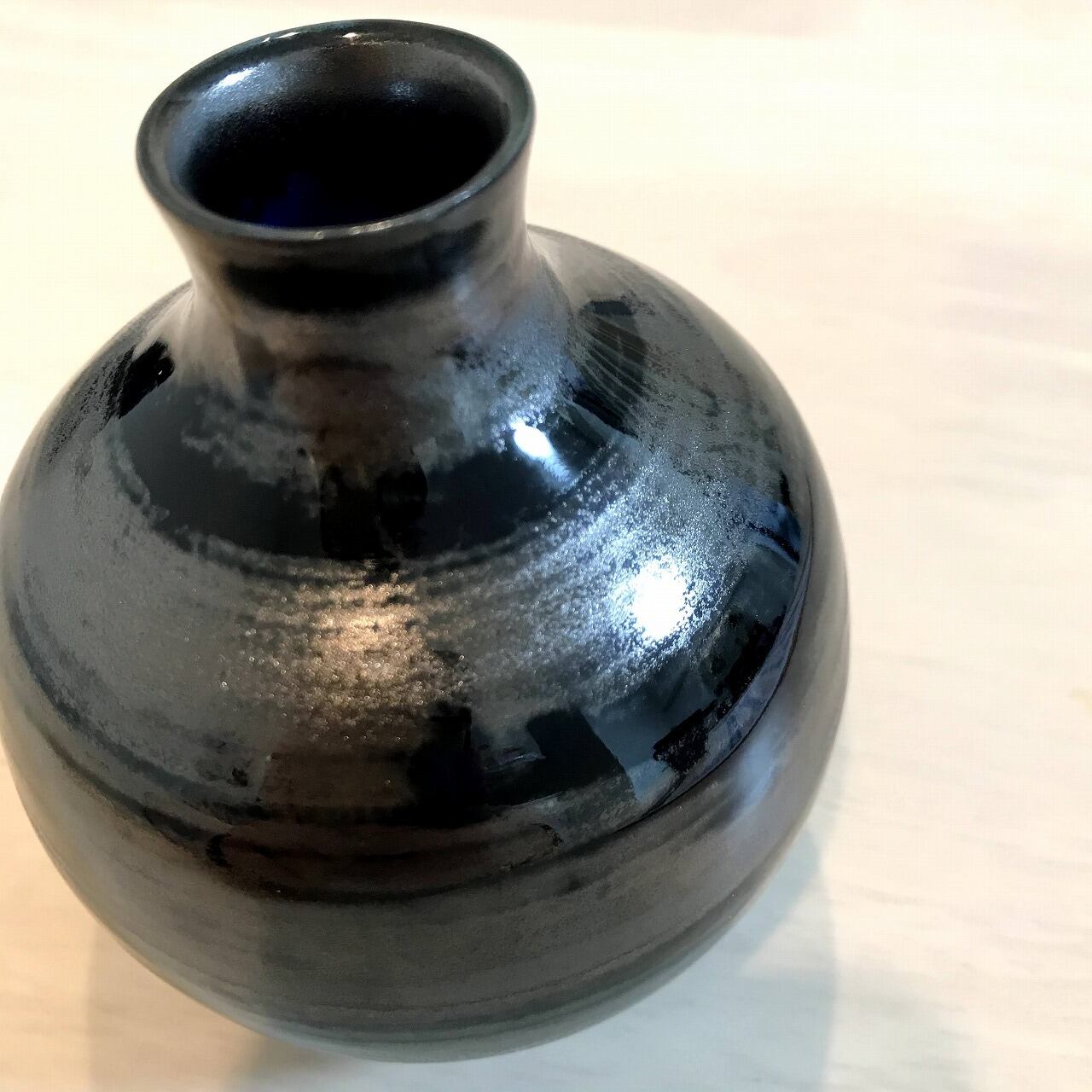 天目釉 徳利 大堀相馬鉄釉もしくは古丹波天目釉徳利 古陶磁.骨董.