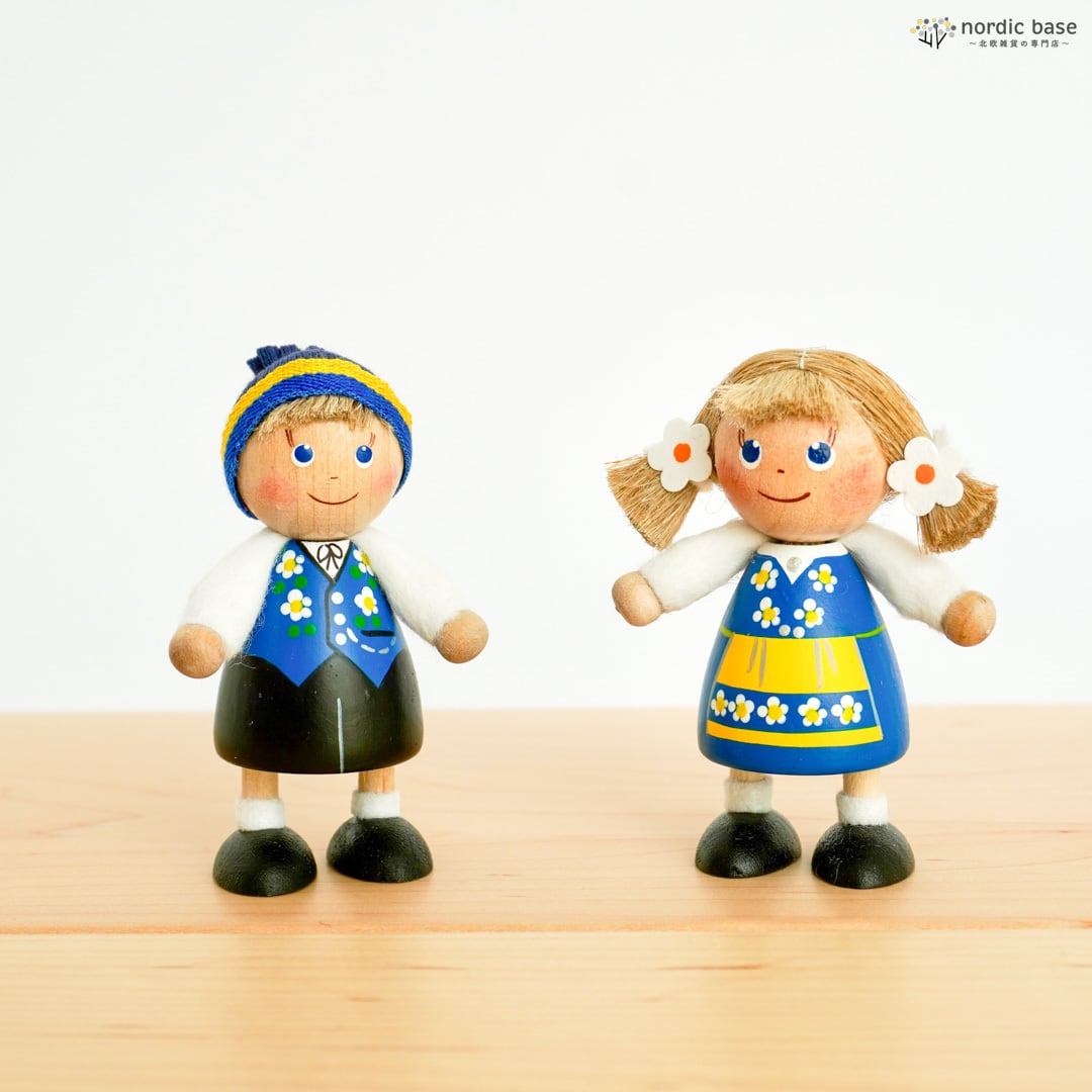 ペア】北欧フィギュア・人形『スウェーデンガール＆ボーイ（セット