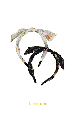 送料無料【予約】fuse hairband(ivory/black)/ Lenua