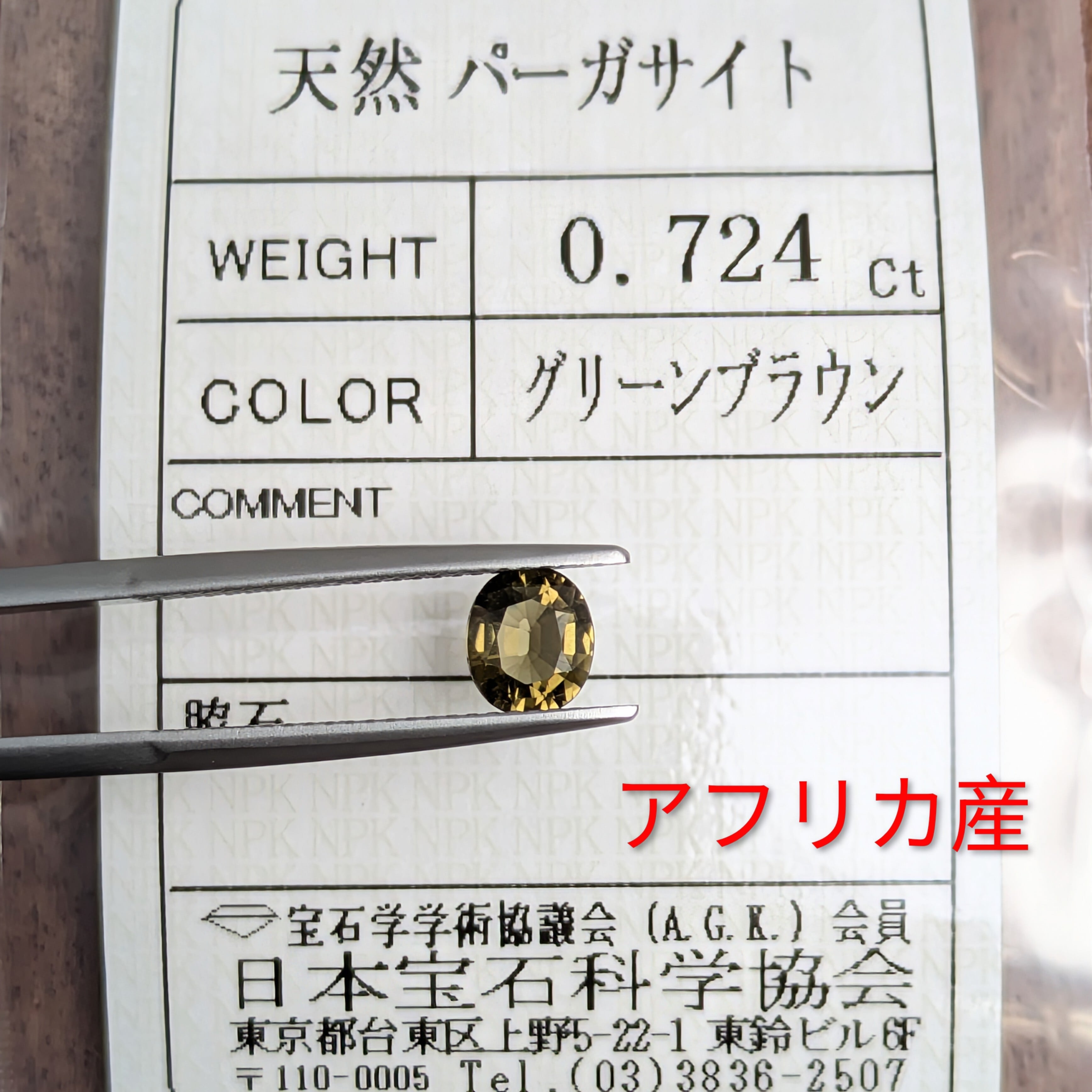 パーガサイトルース マダガスカル産【0.724ct】PRO209465 | Gem's