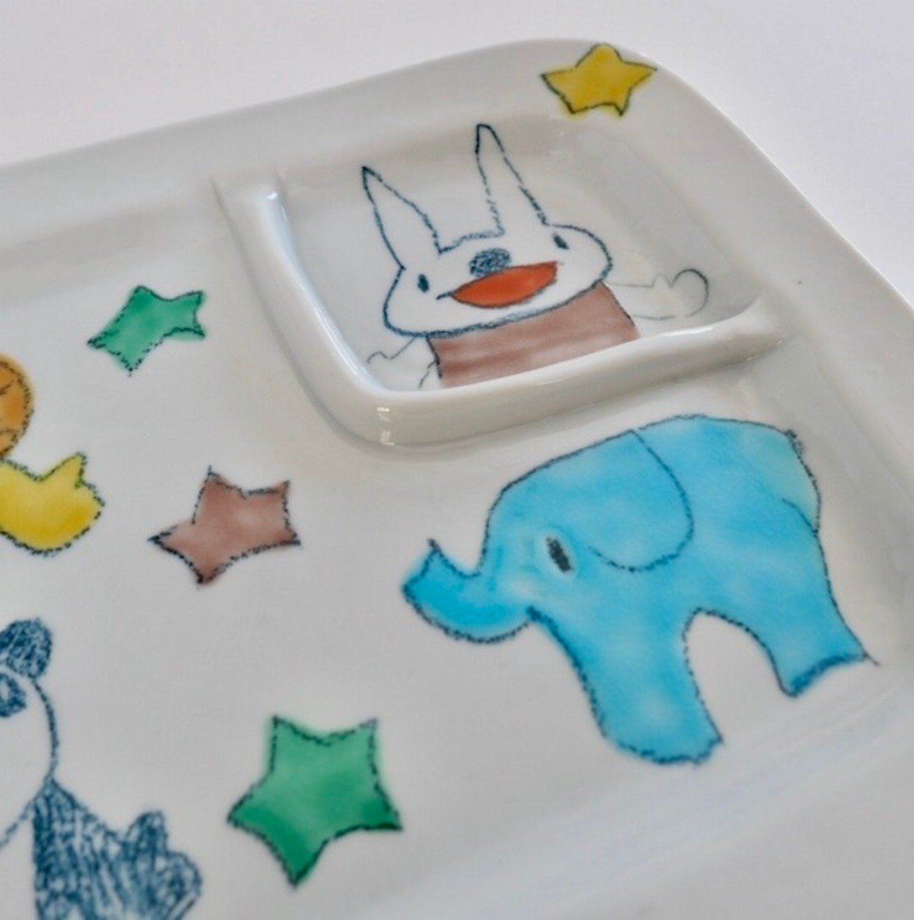 村田菜穂美作　ランチプレート　「ライオンとぞうさん」［2104130000096］