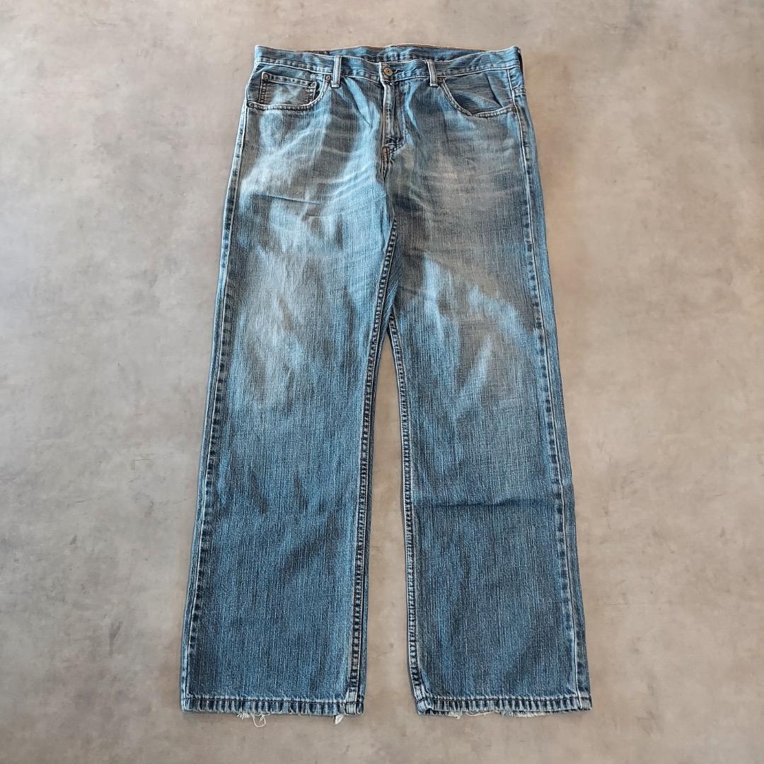 リーバイス569 Levis W34 ワイド バギー 青 古着 ヒゲ 22473