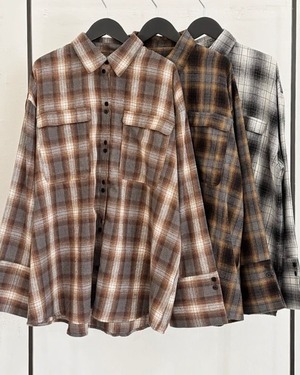 【新作アイテム送料無料】 check oversize shirt