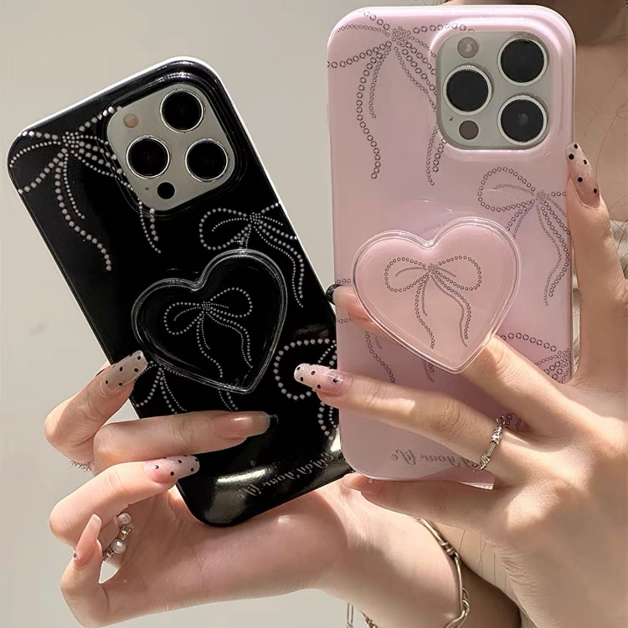 フランス蚤の市　モノグラムが可愛らしいマッチケース　リボン装飾　雑貨 フレンチガーリーリボンiPhoneケース | Matey