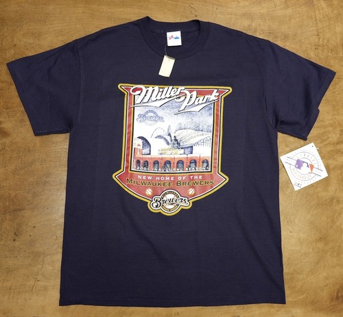 4206 Miller Park Milwaukee Brewers Tシャツ ブルワーズホーム球場 2001年 デッドストック 未使用 タグ付き MLB 野球グッズ US古着 サイズL