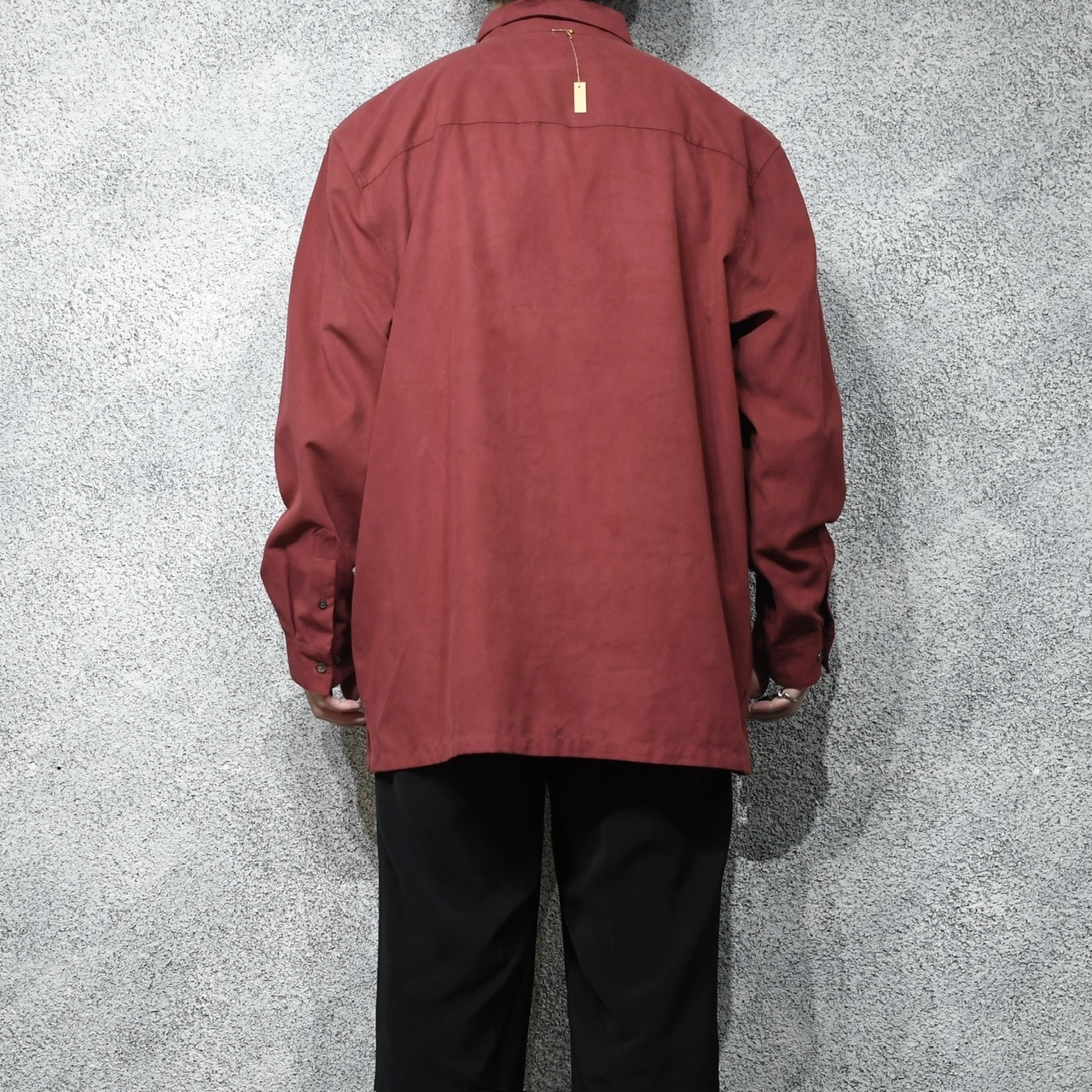 dead stock fake suede shirt red
