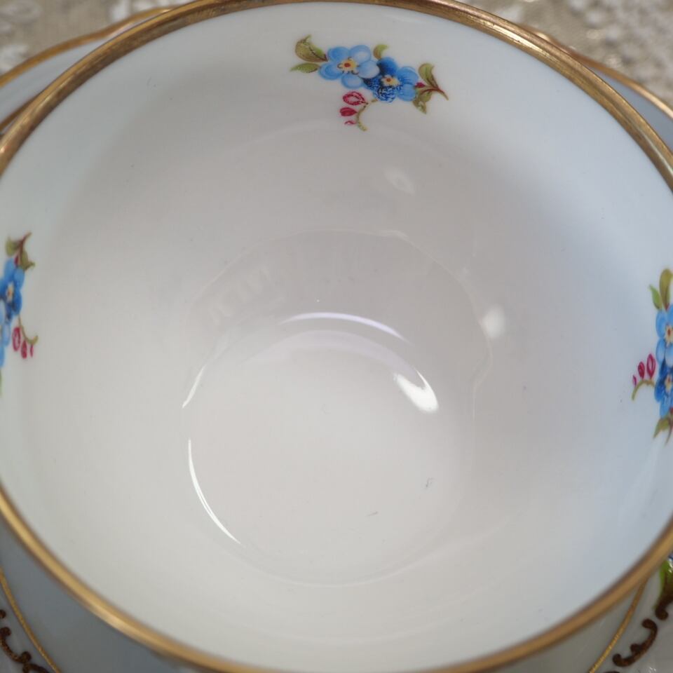 極美品 シューマンババリア 勿忘草 トリオD ティーカップ 