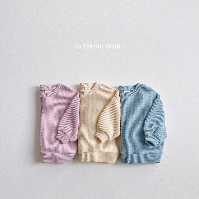 【取寄】vivid-i|knit rib sweatshirt|ニットリブスウェット|XS-JM|kids&jr|26 spring