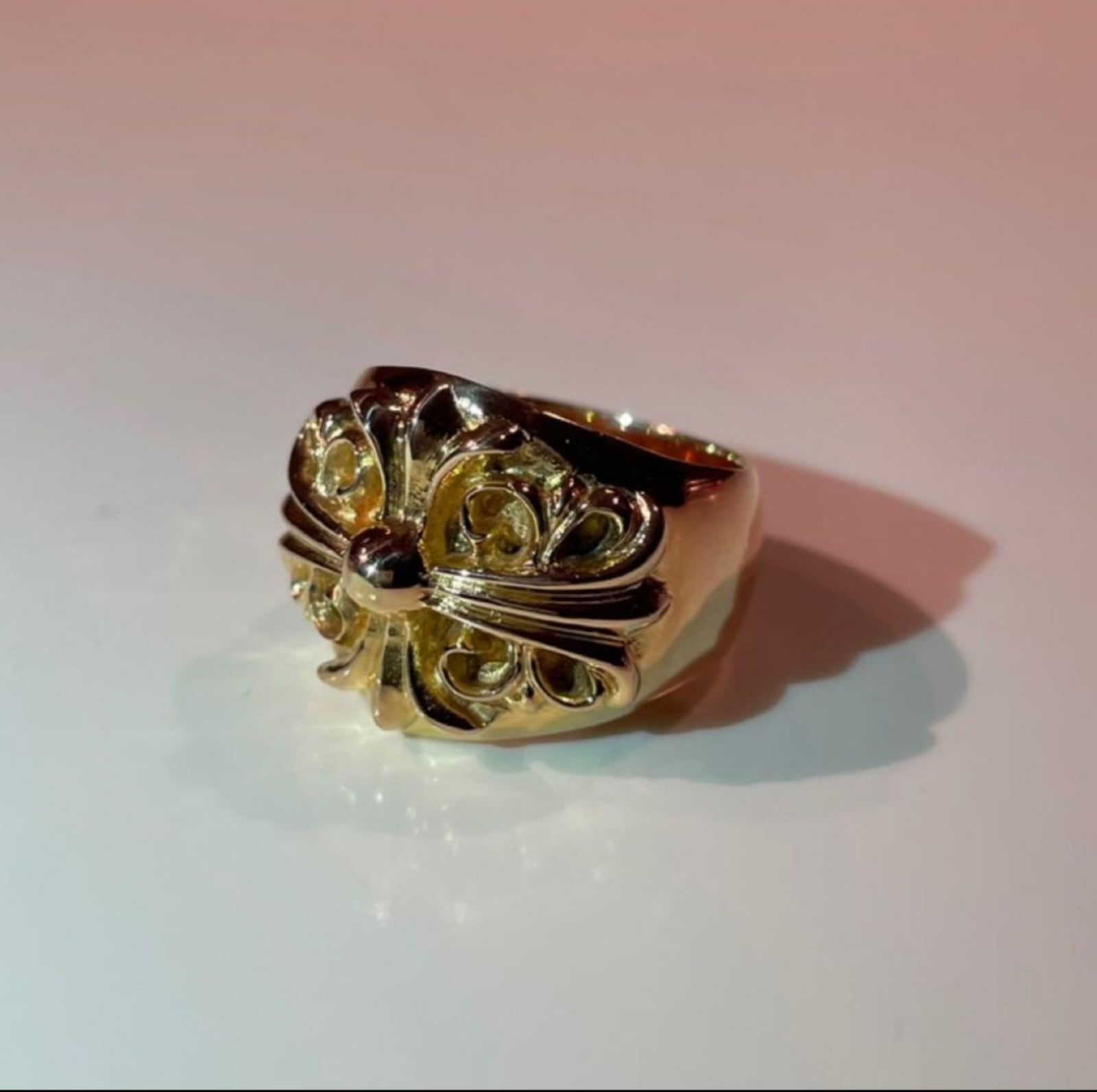 CHROME HEARTS クロムハーツ フローラル クロス リング 指輪 22K