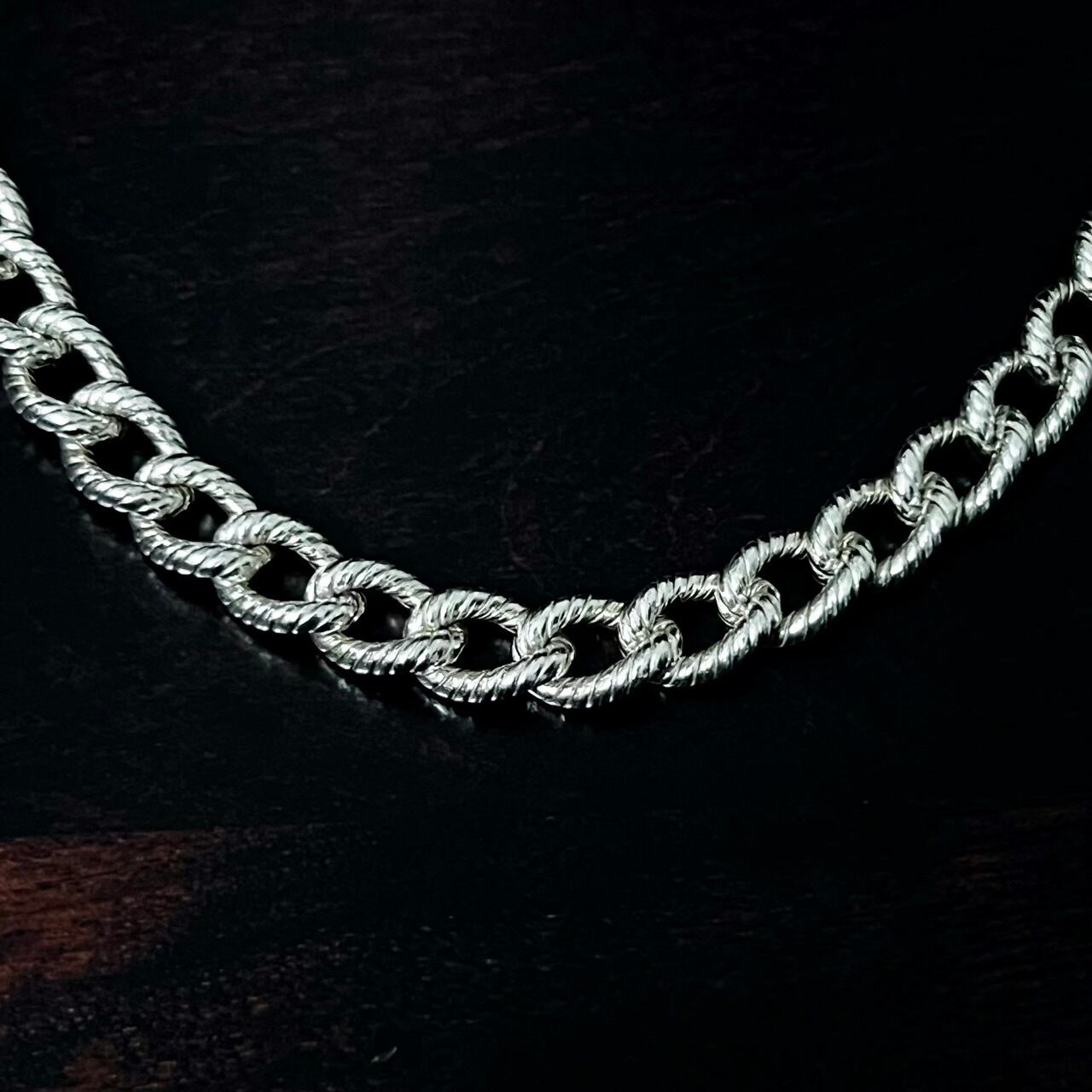 VINTAGE TIFFANY & CO. Rope Pattern Curb Chain Necklace Sterling