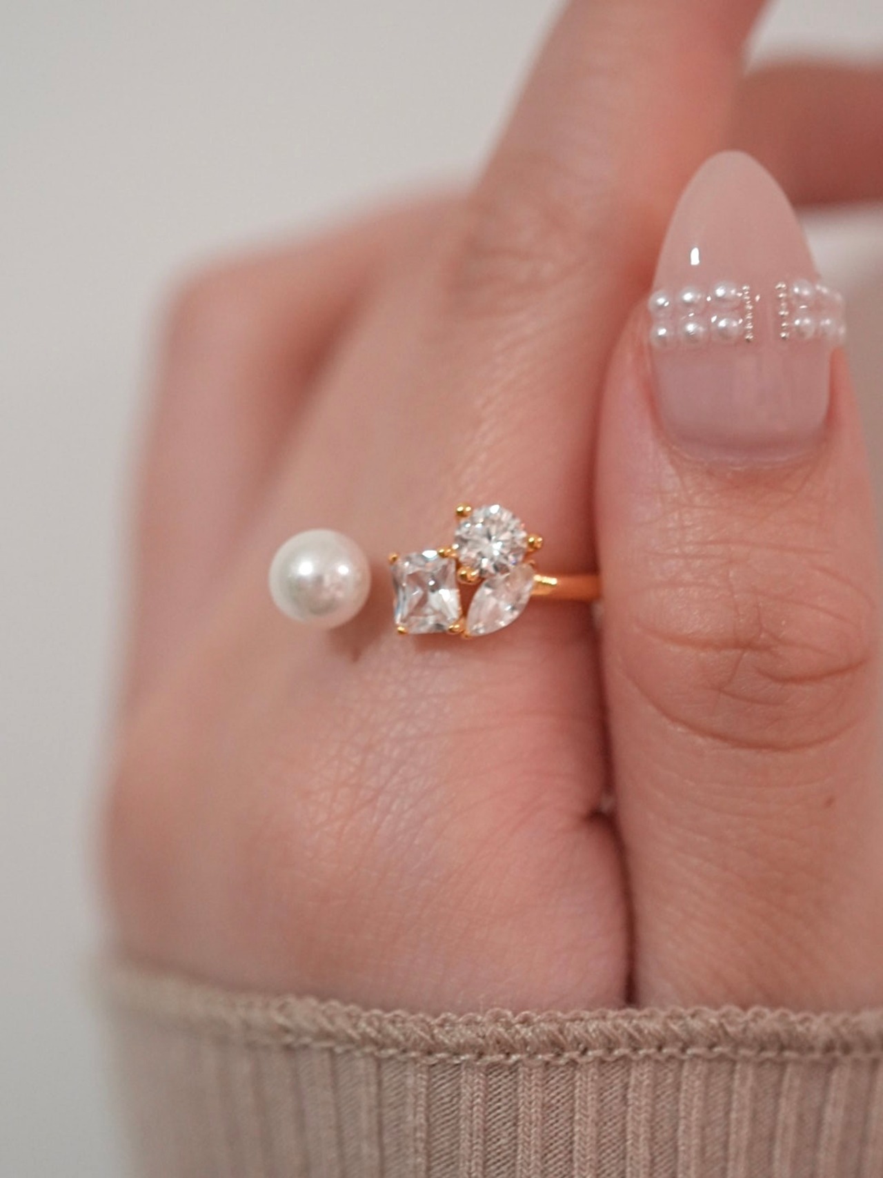 pearl cubic ring