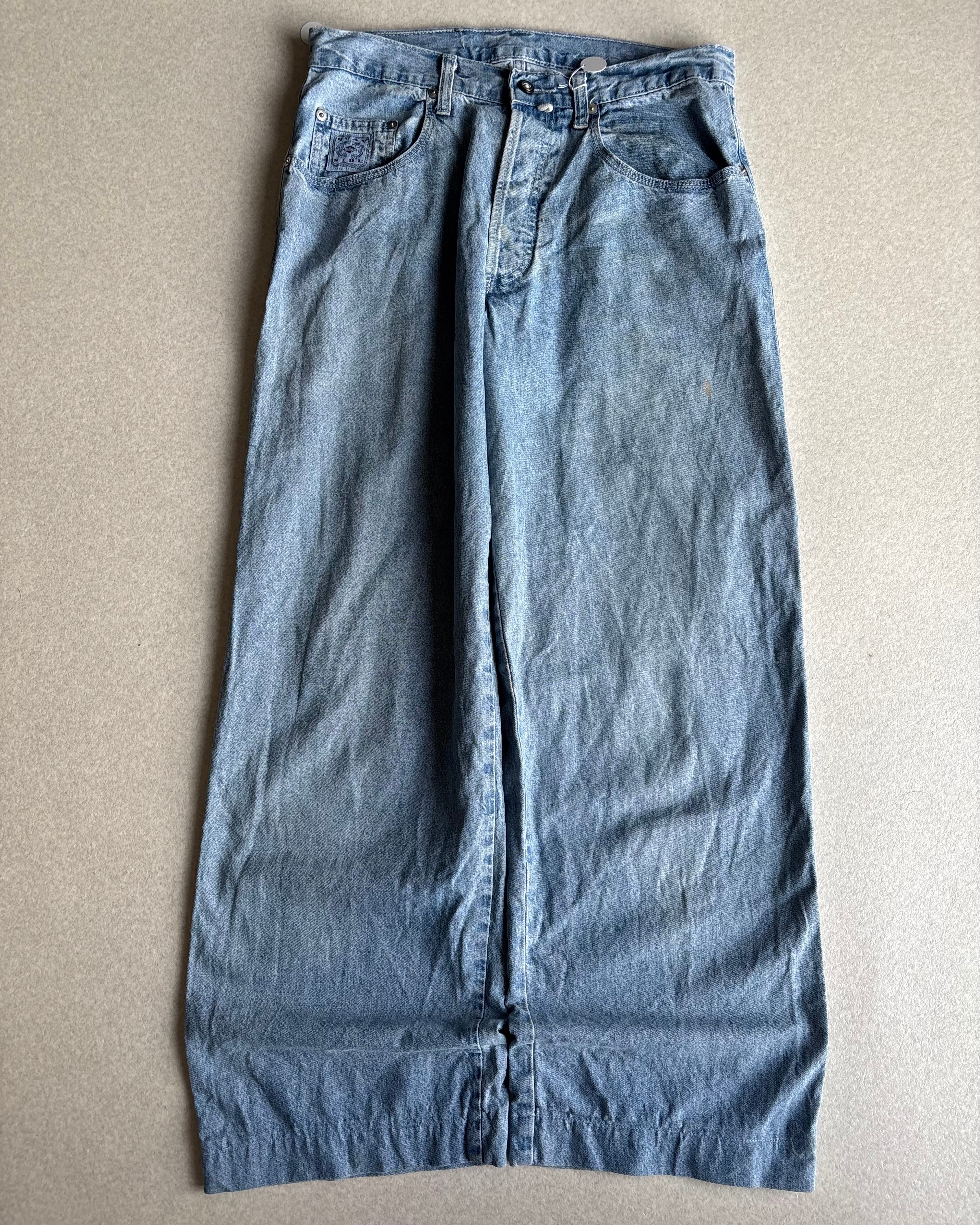 90s ramie×rayon super wide slacks 
