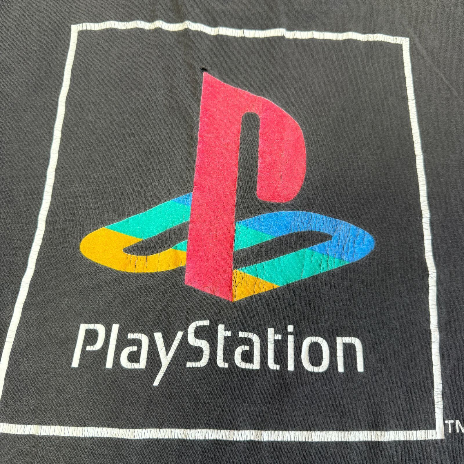 90s PlayStation ロゴ プリント Tシャツ Mサイズ プレイステーション