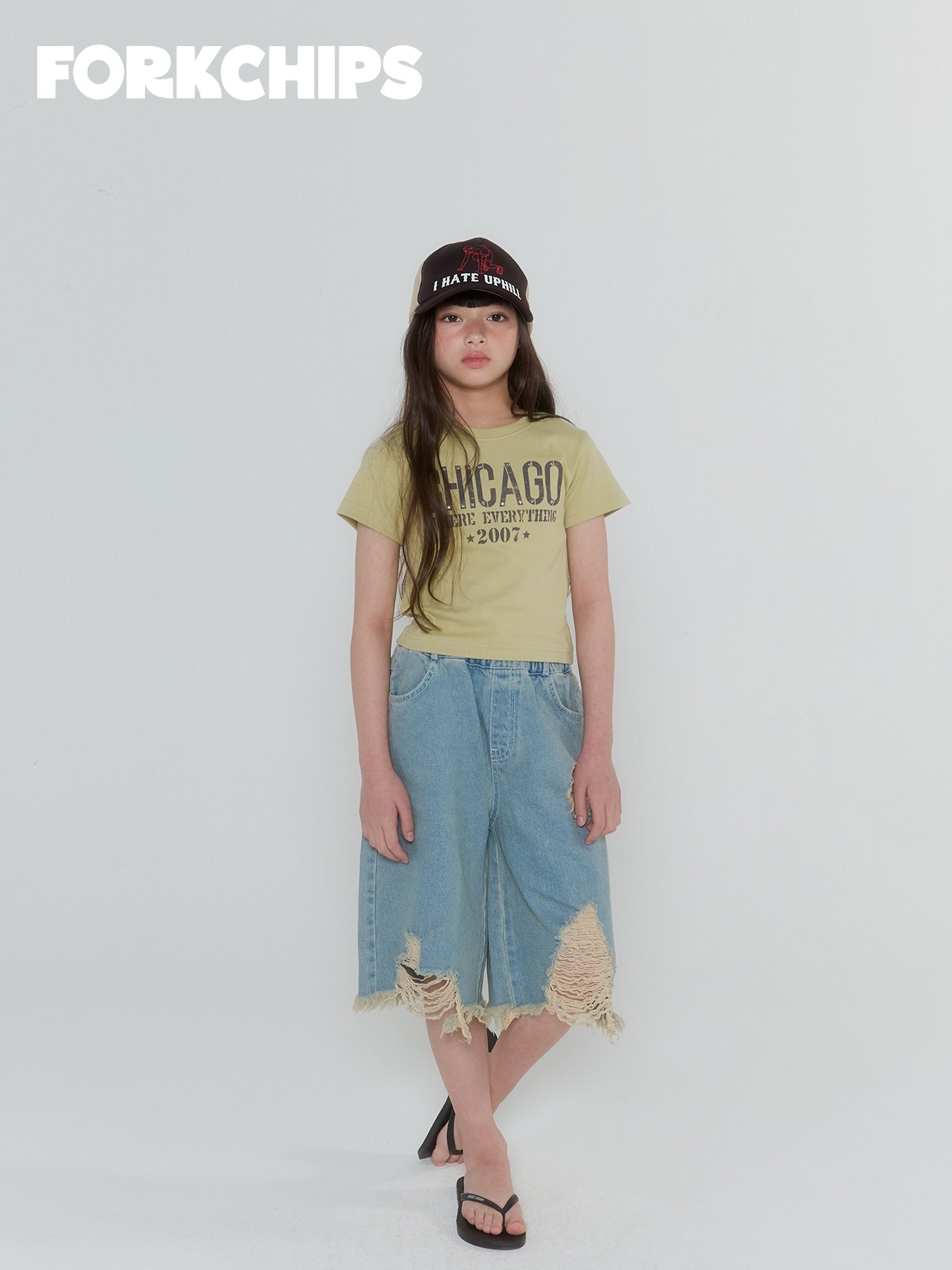 [FORKCHIPS] 그런지구제청바지 (JS/JM/JL/JXL) / [포크칩스] 그런지구제청바지 (JS/JM/JL/JXL)