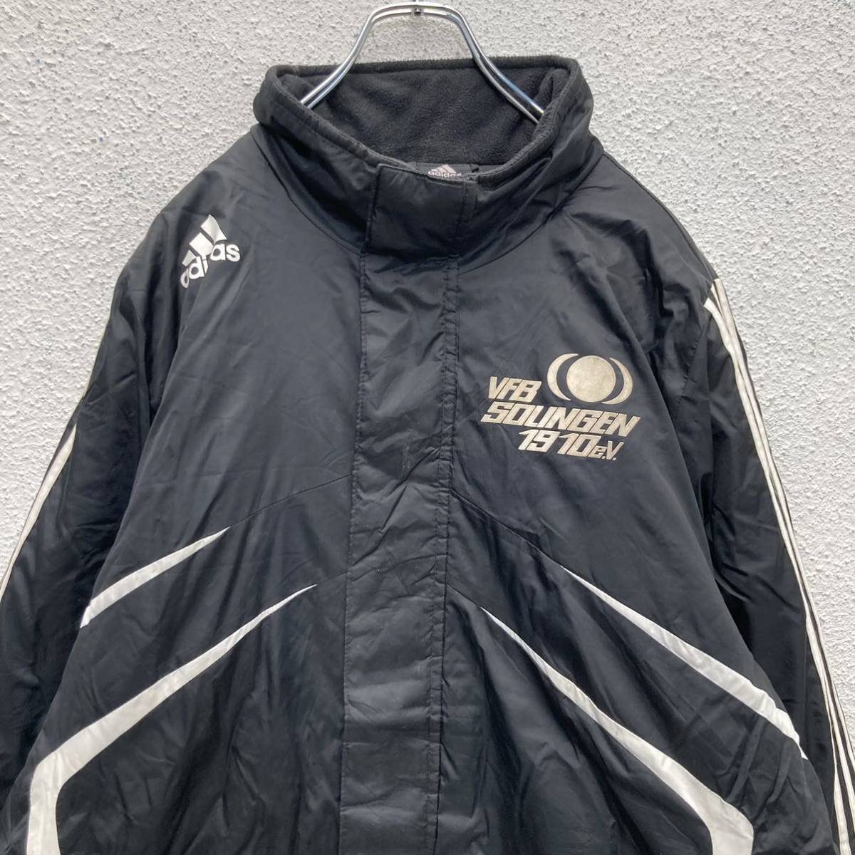 adidas 中綿 ナイロンジャケット L ブラック アディダス ベンチコート