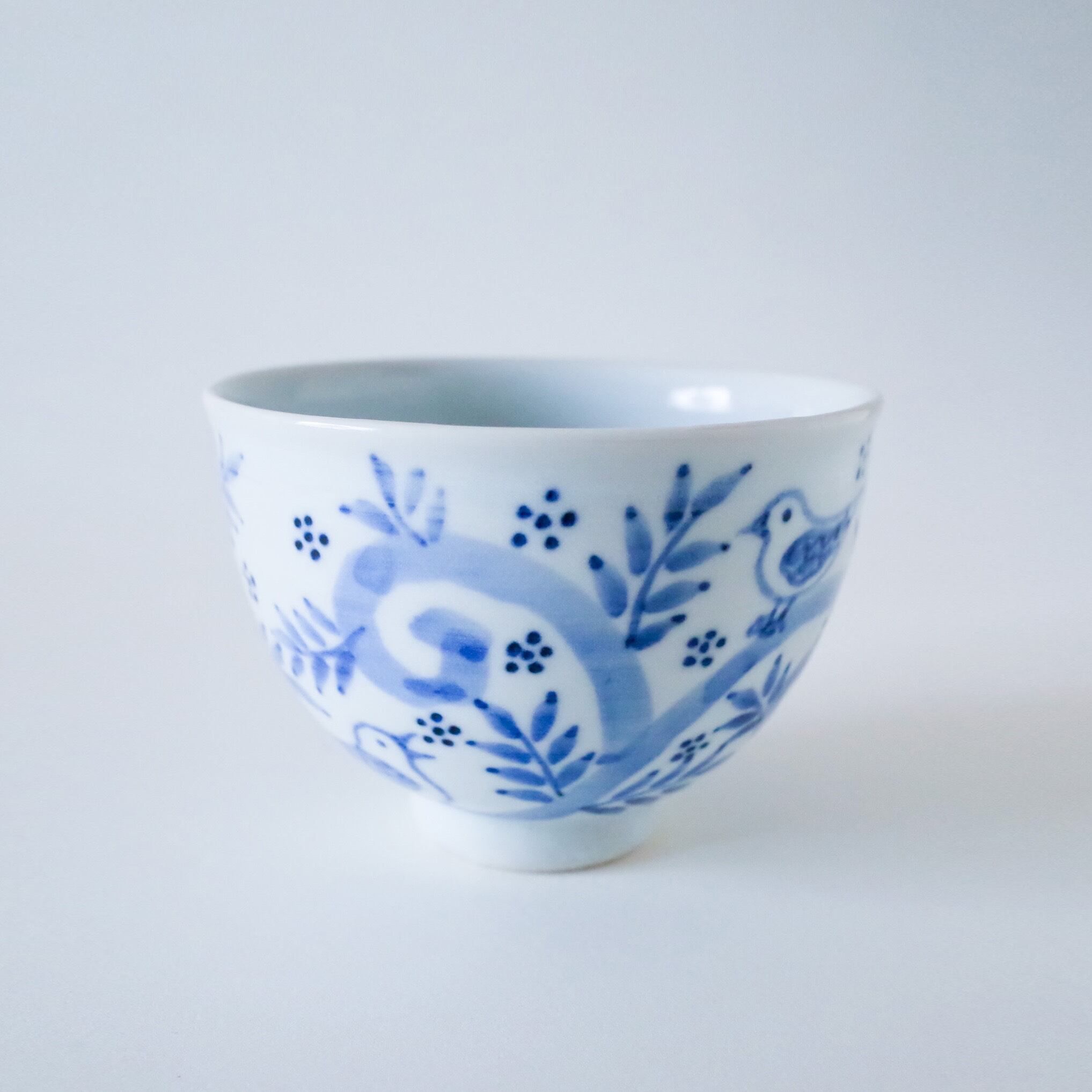 小鳥とつる草のカフェオレボウル | 酸塊窯