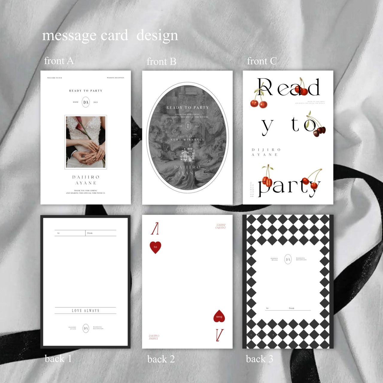 予約枠購入済の方専用：place card with messages