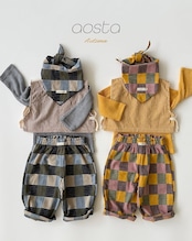 韓国子供服 / 26Autumn / Aosta / パッチワークパンツ / 秋服 *S~XXL*