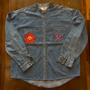 ナスングワム【Nasngwam】Indian motif Denim Shirt　Lサイズ