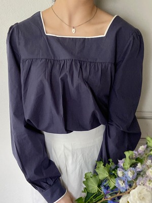 coco blouse(navy/cream)