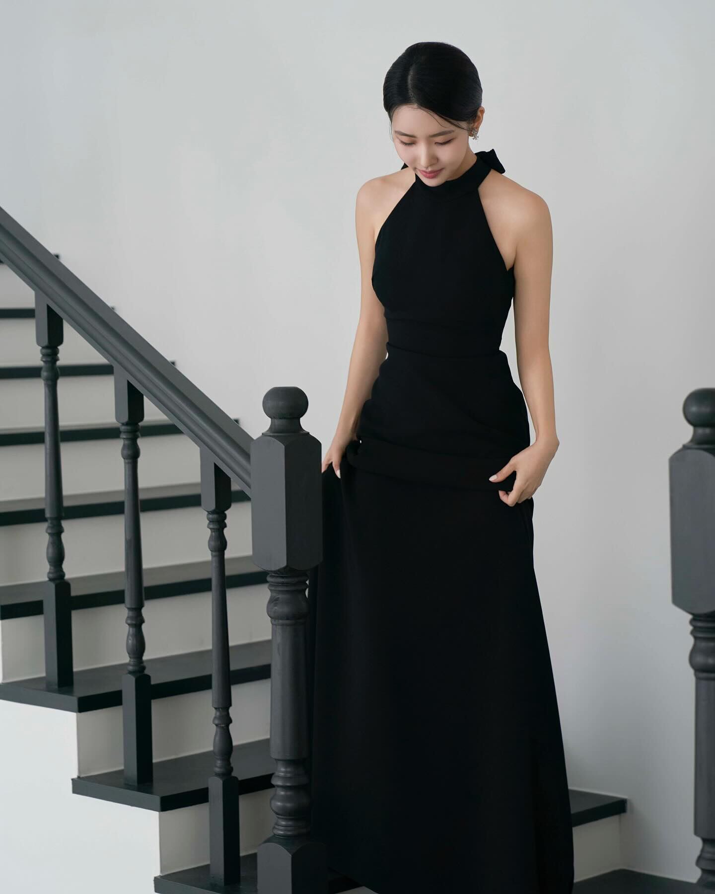 バックリボン ブラック ロングドレス | she is （シーイズ