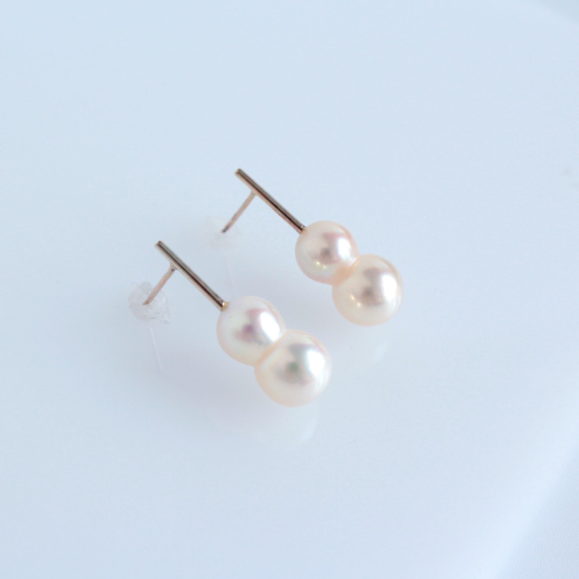 K10 あこやパール ツイン 双子 スタッド ピアス | Shizuku twinpearl