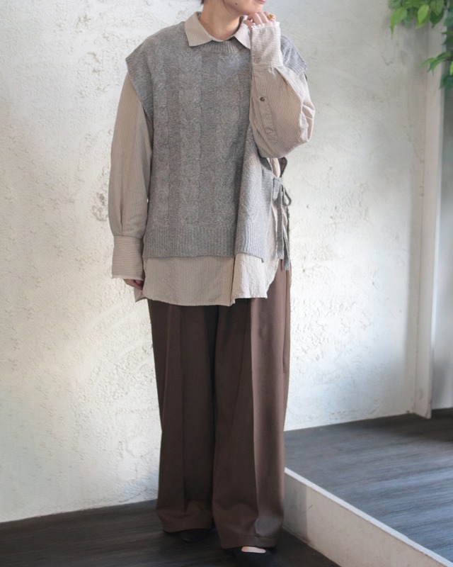 【LUPILIEN】メランジサイドリボンベスト　(251094)