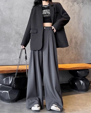 タックワイドレッグパンツ  4color  A0598