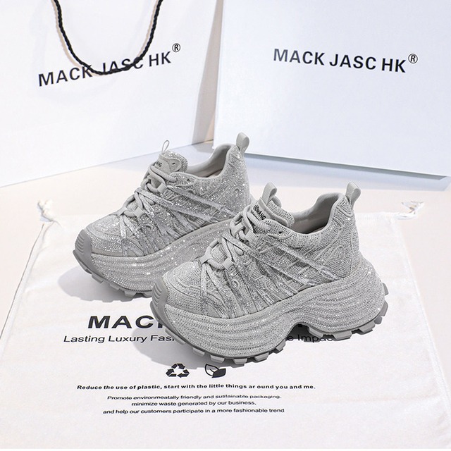 lace-up thick-soled dad sneakers shoes la2701