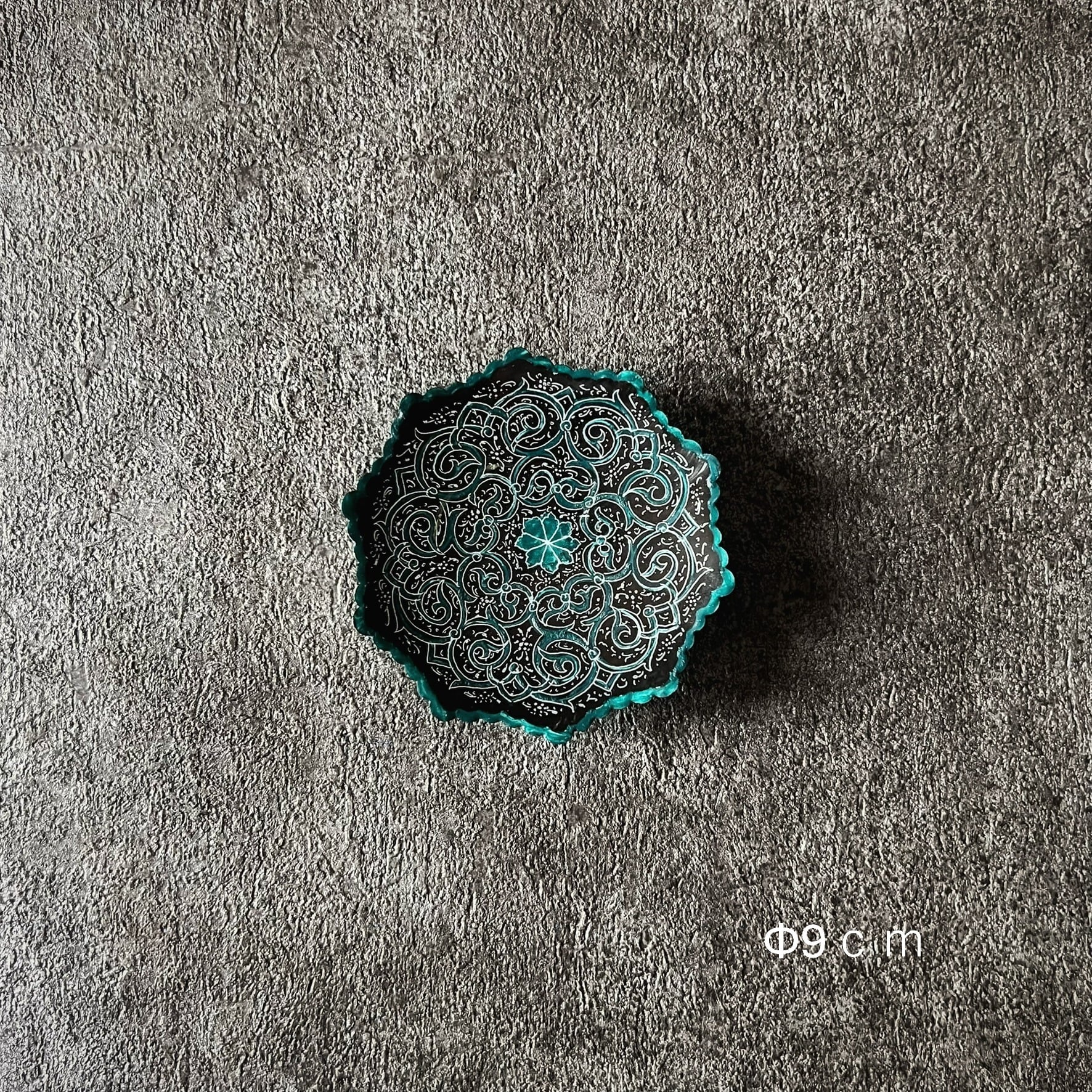 ペルシャの飾り皿(ミーナーカーリー)9cm アクセサリートレイ【MINA KARI 08-033】