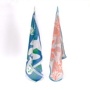 Scarf with Scandinavian Migratory Bird and Plant Pattern