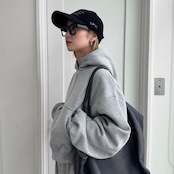 裏起毛ハーフZIPショート丈PK/グレー