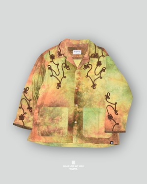 21 YELLOW TIE-DYE X BROWN FLOWER COVERALLS