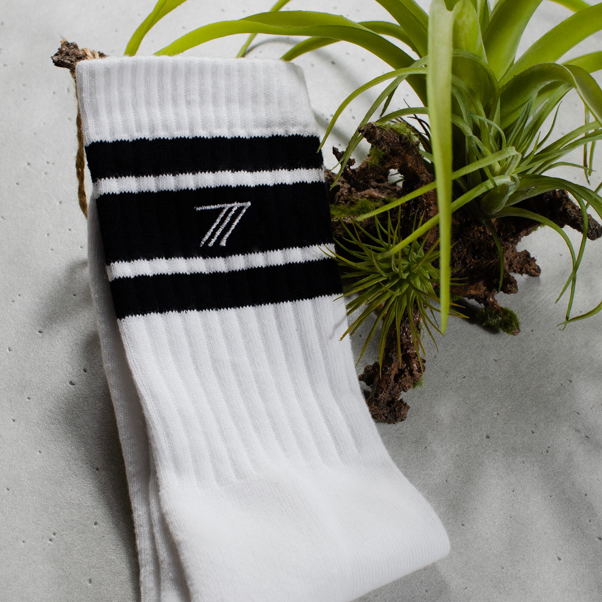 7 stripe socks セブンストライプソックス／ホワイト×ブラック