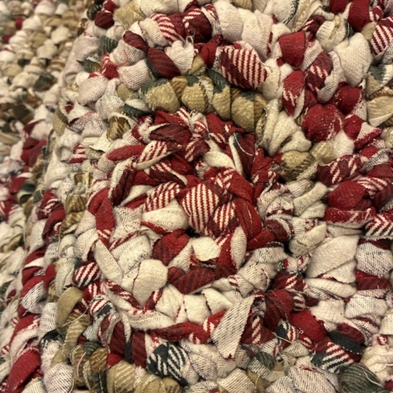 TOPANGA Homefurnishing　Recycle Cloth Rug Multi　110×110cm　リサイクルクロスラグ　ラウンド　B　マルチ　丸　ベッド　ラグマット　リビング　玄関　椅子　サイドテーブル　コットン　1点もの
