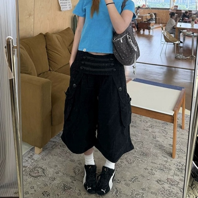 ナポレオンフロントフラップクロップドパンツ 2col R02463