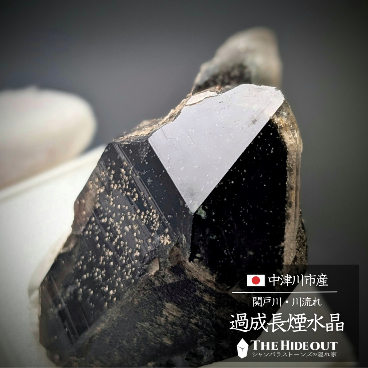 日本国産鉱物標本115 岐阜県中津川市苗木（旧・苗木町）煙水晶 川流れ