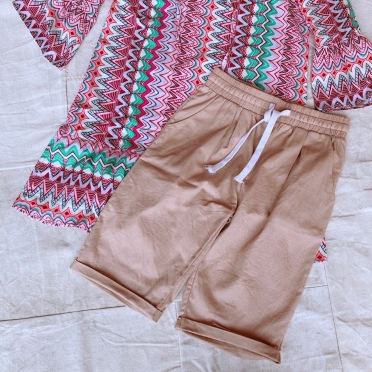  Topanga lady's　エラスティックハーフパンツ　ベージュ 
