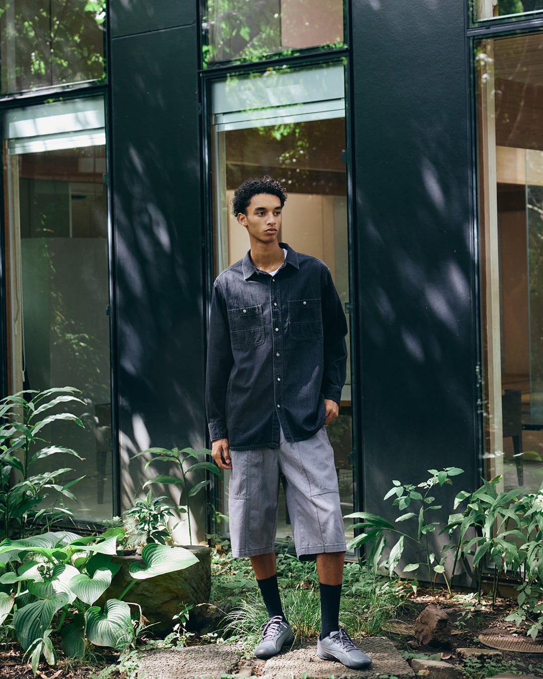 COMFORTABLE REASON, Denim Buggy Shorts | not wonder store