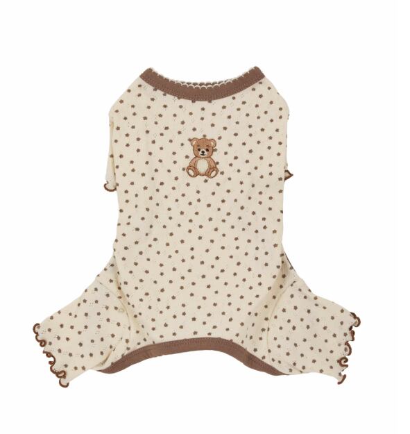 予約【Sallys】Vintage bear onesie (Milk tea)
