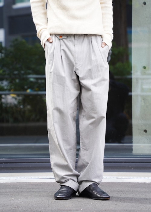 80’s stripe tuck wide tapered slacks