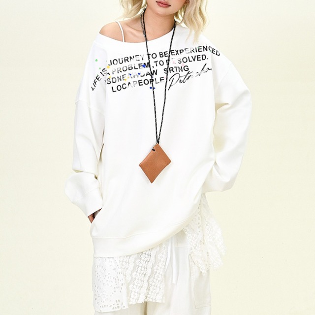 fade lettering design sweatshirt　フェードレタリングデザインスウェットシャツ　J1224