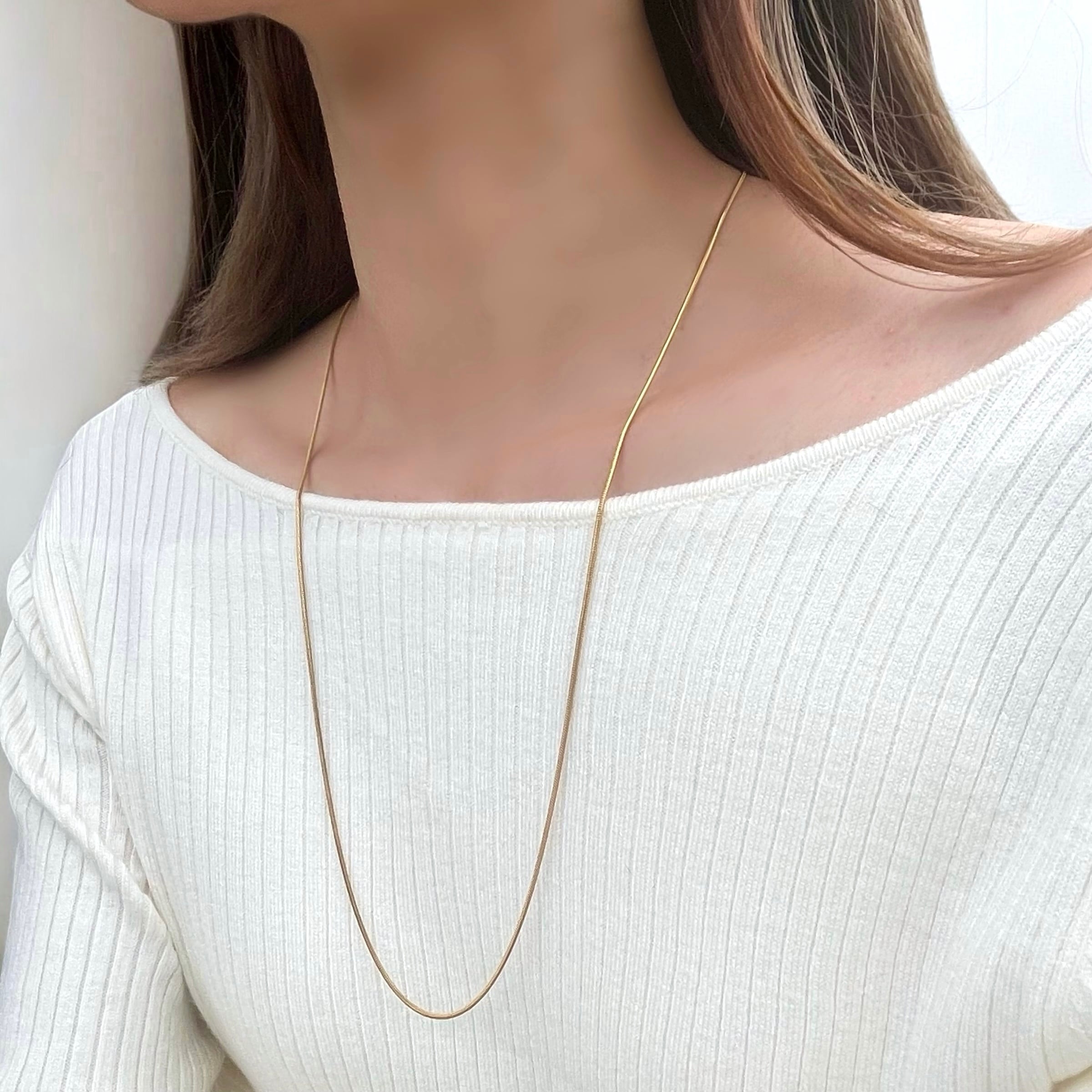 2way◇316L サージカルステンレス knot スネークチェーン ラリエット