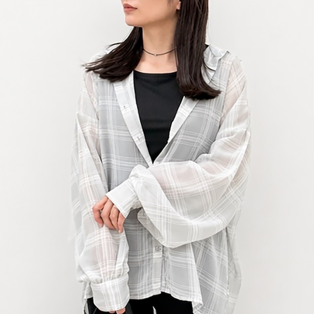 シアーチェックシャツタンクセット